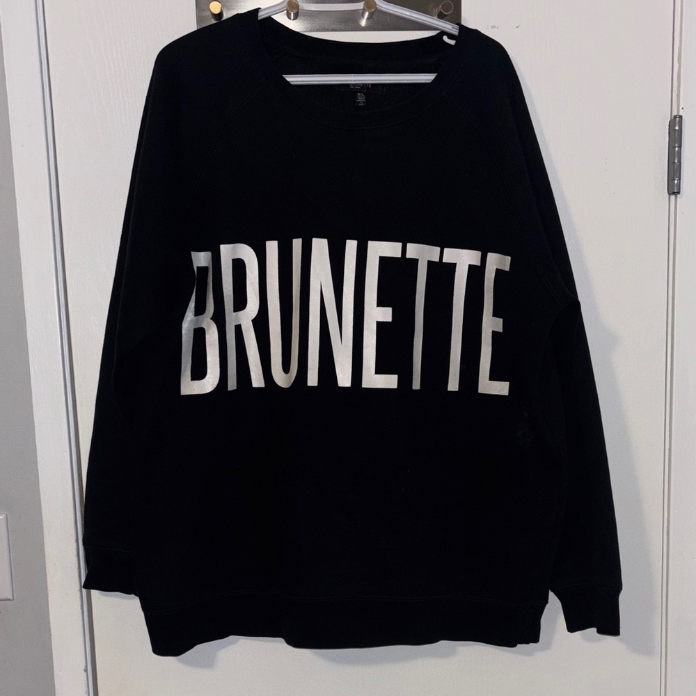Brunette The Label Black and White Crew Neck Sweater